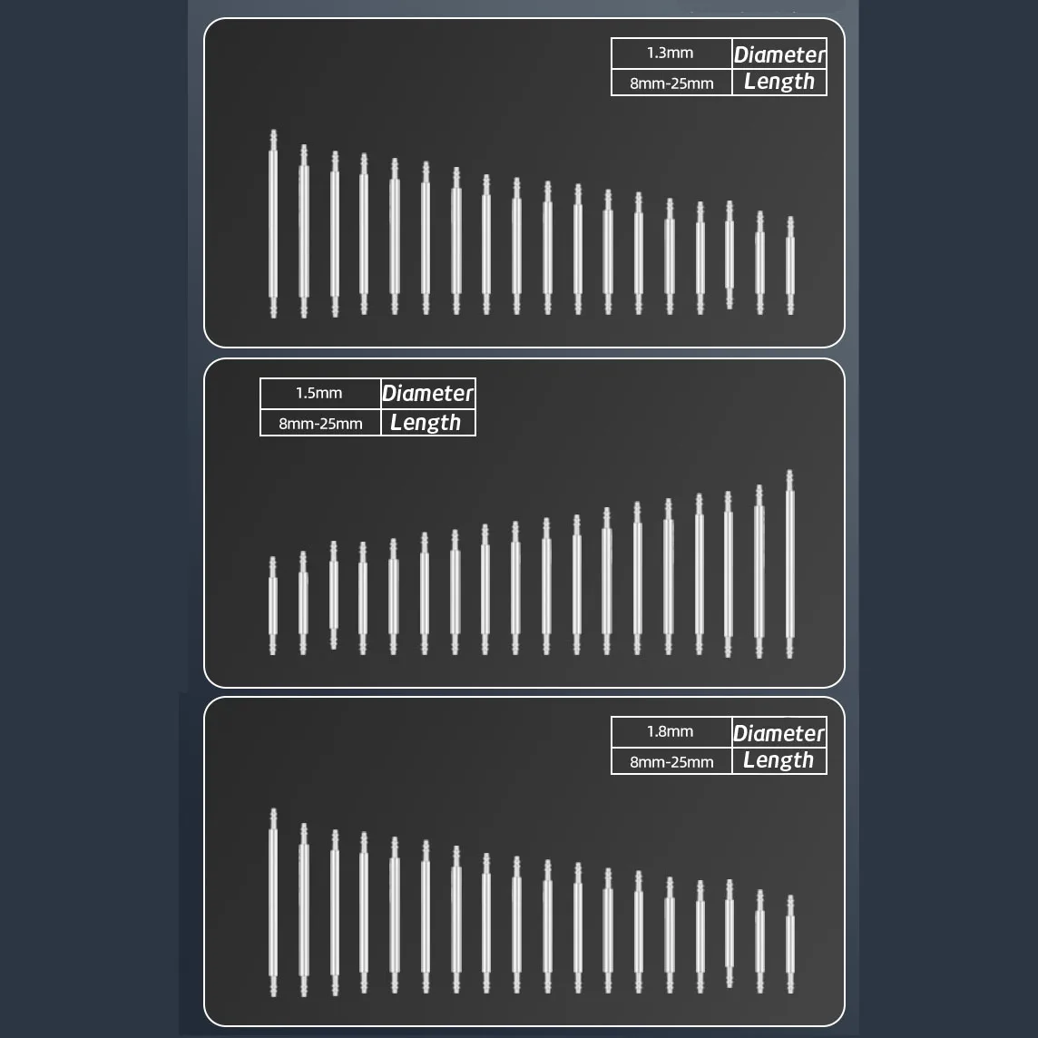 180개 1.3mm 1.5mm 1.8mm 스테인리스 스 - Spring Bar Tool Set 리뷰 및 가격