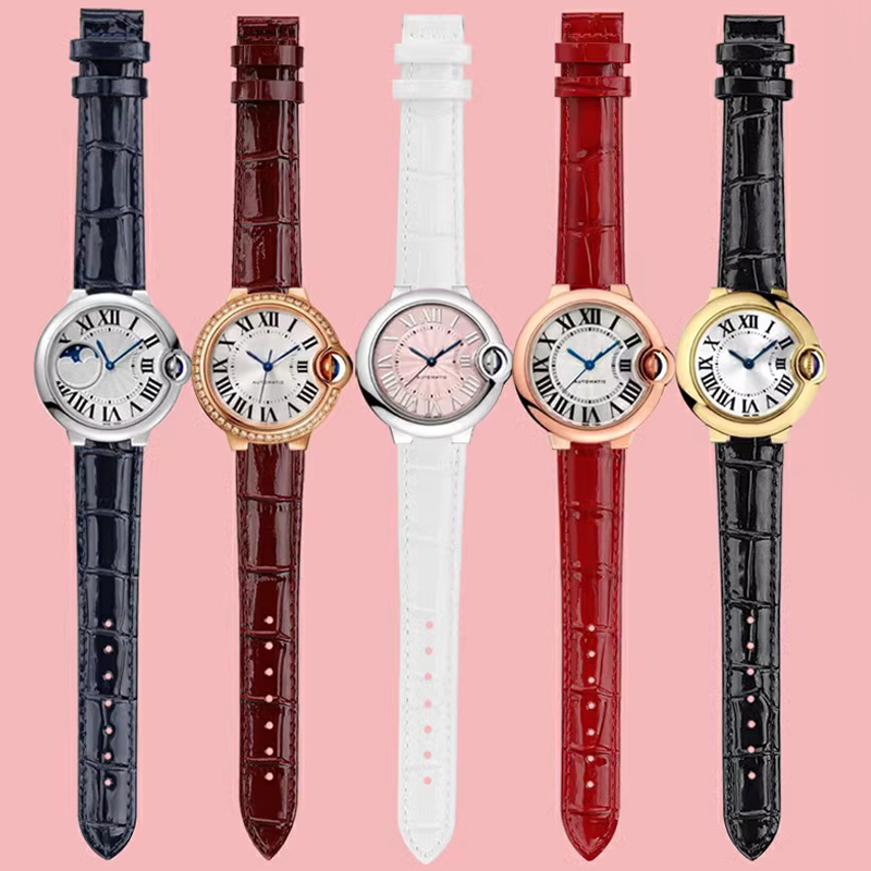 밝은 진짜 가죽 시계 밴드, 카르티에 블루 풍선 소가죽 - Cartier Watch Ballon Bleu 리뷰 및 가격